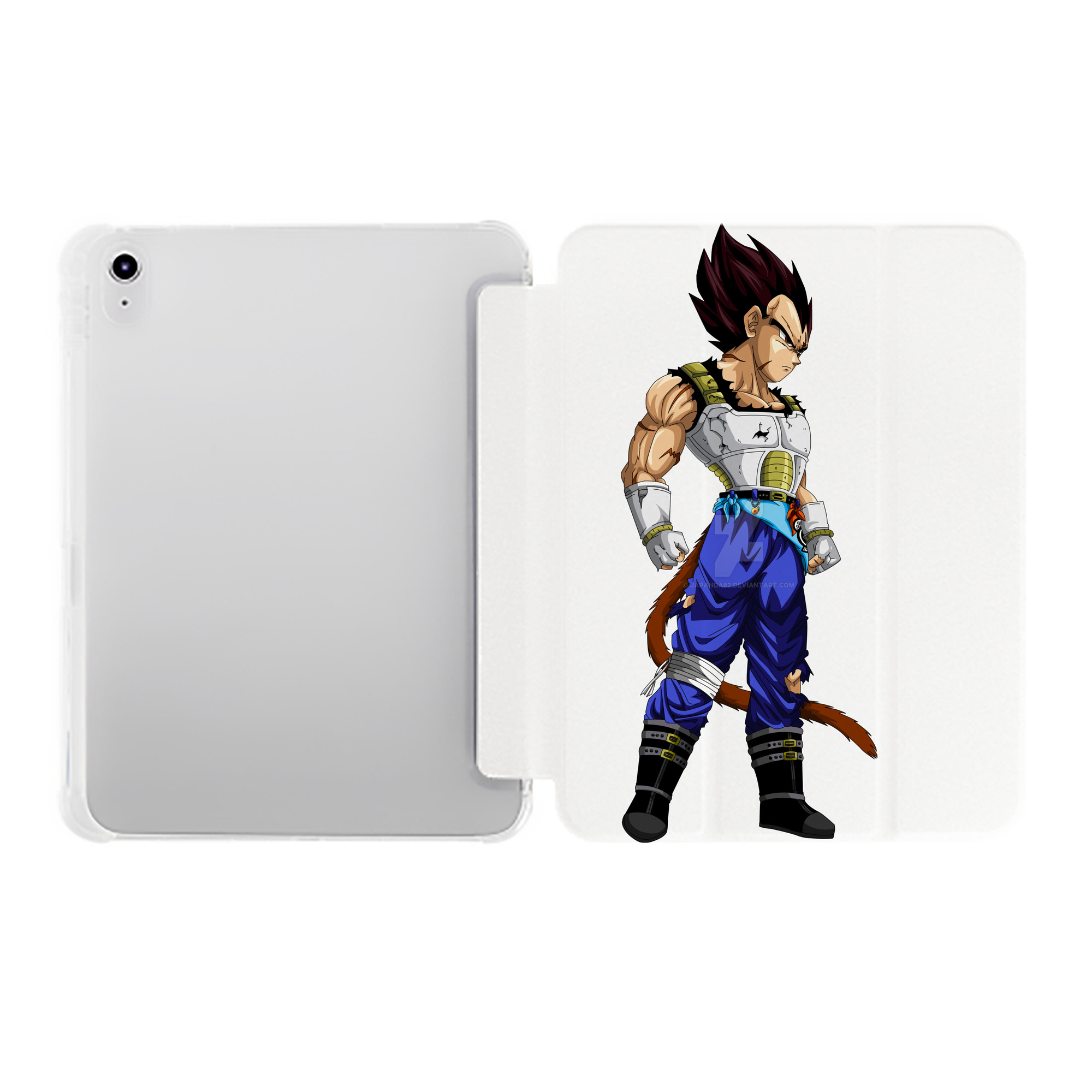 （画像用） ドラゴンボール ベジータ四世（Bejīta Yonsei）DRAGON BALL Vegeta IV IPad ケース ペン収納付き 三つ折りスタンド PUレザー×シリコン 対応機種9.5/10.5/10.9インチ